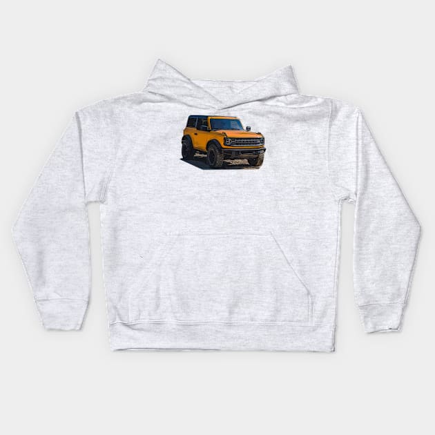 2021 Cyber Orange Metallic Ford Bronco 2 Door Kids Hoodie by Woreth